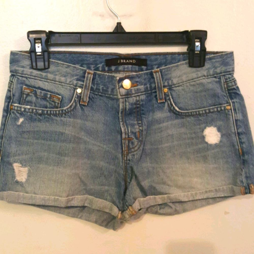 J. Brand blue Patti distressed short